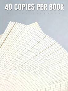 1 Notebook 40 Sheets Grid Paper, Grid Notebook, Sketchbook, Drawing Paper, Memo Pad, Loose-Leaf Notebook, Grid Draft Paper, Calculation Draft Paper, Sketching Paper, Student Grid Notebook, Draft Paper, Double-Sided Grid Paper, Memo Paper, Art Notebook, Drawing Notebook - Black and White - View 9