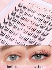 Glue-Free 10-Row 9-14mm C-Curl False Eyelashes, Large Capacity Lightweight Upgraded Lashes, Long-Lasting Lifted Shape, Soft & Comfortable Wear, Natural Fluffy Look For Daily Eye Makeup - C - View 3