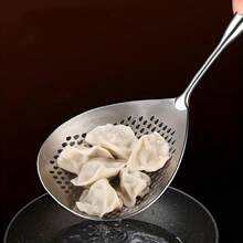 2/1pc Stainless Steel Strainer, Colander, Pasta Drainer, Fried Food Strainer, Filter Spoon, Stainless Steel Mesh, Food Strainer, Metal Mesh, Frying & Baking Strainer - Silver - View 11