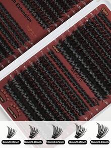 544pcs Halloween Spooky Gothic False Eyelashes, Dramatic Voluminous Cluster Lashes For Witch Vampire Ghost Cosplay Halloween Costume Party Makeup False Eyelashes, Makeup, Eyelash Extensions - D - View 5