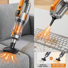 Wireless Car Vacuum Cleaner With LED Light, Powerful Suction 2-In-1 Handheld Vacuum, Portable Rechargeable Handheld Vacuum, Suitable For Car, Home, Office, Pet Hair And Dust, 11.1V 2000mAh - Multicolor - View 5