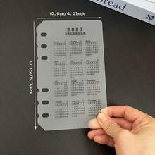 2pcs 2027 A5/A6 Loose Leaf 6 Holes Calendar Separator Page, Durable Transparent PP Frosted Material For Planner Time Management,Back To School Season - A - View 3