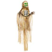 6ft Hanging Skeleton Ghost Figure With Glowing Eyes And Chest, Halloween Decorative Prop - View 9