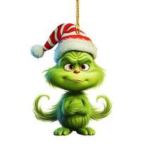 The Grinch 12/2件組聖誕裝飾掛飾，趣味聖誕樹居家裝飾 Grin-Ch 2D（隨機款式） - 怪獸 - 查看 5