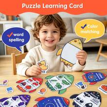 Felt Matching Game Set, Classroom Learning Word Cards, Color Matching Busy Book, Interactive Activity Busy Book, Reusable Felt Toy Book, Christmas, Halloween, Easter, Birthday Gift - Rocket Color - View 1