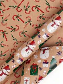 Christmas Gift Wrapping Paper, New Large Roll, Double-Sided Gift Wrapping Paper, Kraft Paper, Suitable For Christmas Gift Wrapping, Christmas Decorations And Christmas Return Gift Wrapping. - One Size Fits All - View 9