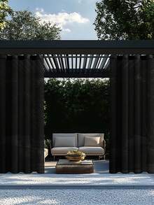 1PC Solid Color Outdoor Polyester Window Sheer, Modern Minimalist Dust-Proof Sun-Proof Gazebo Curtain Sheer, Suitable For Balcony, Sheer Curtain, Patio, Etc. Decoration, Thin Patio Decorative Sheer, Semi-Transparent Decorative Sheer - Multicolor - View 7