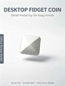 Metal Flipo Flip Fidget Toy, Desktop Finger Spinner, Office Stress Relief Gadget, Portable One-Handed Metal Toy, Desktop Decor For Relaxation - Silver - View 6