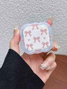 3pcs Set Data Cable Charger Protective Cover Painted Pink Bow Pattern Suitable For UK Standard 20W Apple Charger Protective Cover, Transparent Anti-Shatter Cover, Protects Phone 3-Prong Charger, Cable Protective Cover - Multicolor - View 5