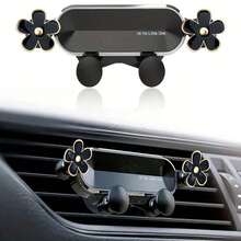 Car Air Vent Phone Holder, Car Air Vent Phone Holder, Floral Design, Auto-Lock, Stable Smartphone Holder, 360 Degree Rotation. Rotatable, Compatible With IPhone And Android, Navigation Function - Multiple Styles - View 1