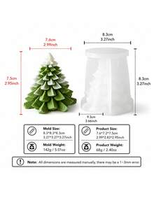 Christmas Tree Silicone Candle Mold, Realistic Pine Needle Christmas Tree Sculpture Mold, DIY Aromatherapy Candle Plaster Diffuser Stone Epoxy Resin Holiday Christmas Table Decor Craft Mold - Christmas Tree Mold - View 8