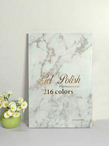 Premium Luxury Marble Texture Embedded Nail Color Book 160 Colors/216 Colors Set With 840pcs Practice Nail Tips, Gel Polish Sample Display Storage Tool, Commercial Nail Salon Display Storage Supplies, Home DIY Nail Display Accessories - Multicolor - View 12