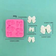 Bow Silicone Mold DIY Handmade Candle Aromatherapy Plaster Soap Silicone Mold - Pink - View 4