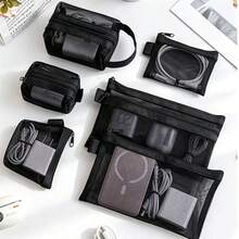 6pcs Mesh Zipper Storage Bags, Portable Travel Coin Pouches, Suitable For Data Cables, Earphones, Phone Accessories, Digital Storage, Makeup Bags, Transparent Mesh Coin & Miscellaneous Storage Bags, Back To School Supplies,Back To School - Multicolor - View 12