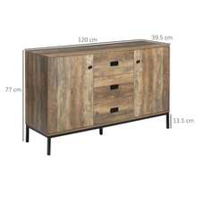Modern White And Gold Sideboard On-Site - Rustic Brown + Engineered Wood - View 3