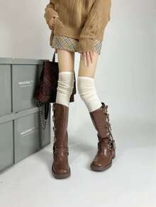 Women's Over-The-Knee Loose Socks, Soft Ribbed Knit Long Socks, Warm And Comfortable Boot Socks For Autumn/Winter, Suitable For Pairing With Skirts And Shorts, Maillard Color Palette, Essential For Home And Daily Wear, Holiday Accessory And Gift For Women - Multicolor - View 11