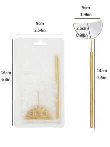 1pc Round Stainless Steel Eyelash Extension Inspection Mirror - Multicolor - View 7