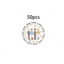 10/20/50 Pcs,White Nutcracker Christmas Disposable Paper 7 Inch & 9 Inch Dinner Plates,Ballet Fairy Mouse King Nutcracker Soldier Gift Snowflake Wreath Dessert Plates,Table Decor For Nutcracker Themed Party,Xmas Family Dinner - Multicolor - View 8
