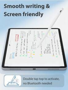Stylus Pen For IPad 10 (10.9 Inch, 2022) With Anti-Touch And Tilt Sensitivity, 90mAh Compatible With IPad, Air 4/5/6/M4, A16 (11 Inch, 2025), Air 11/13 Inch (M3/M2), Pro 11/12.9 Inch - White - White - View 5