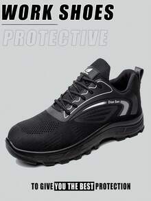 Fashion Men's Steel Toe Cap Trainers,Lightweight Work Shoes,Outdoor Hiking ,Casual Shoes, Anti‑Smash Anti‑Puncture,Industrial & Construction Footwear - Black (New) - View 2