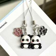 1pc Heart Cat Paw Phone Chain Pendant, Fresh Girly Phone Chain, Minimalist Versatile Phone Decoration, Universal USB Drive Exquisite Small Pendant - Multicolor - View 2