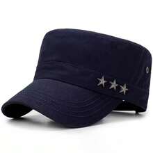1pc Men's Star Pattern Flat Top Baseball Cap, Adjustable Sun Protection Casual Hat For Outdoor, Spring/Autumn Travel, Beach, Party - Multicolor - View 19