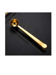 1pc Stainless Steel Coffee Spoon Clip Multi-Purpose Sealing Clip Household Creative 2-In-1 Sealing Clip Powder Measuring Spoon - View 3