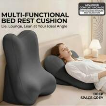 This Bedside Reading Pillow Features Two Adjustable Memory Foam Triangular Pillows, An Extra-Large Backrest Suitable For Sitting Up In Bed, A Comfortable Triangular Seat Cushion, And A Removable Headrest. - Green - View 4