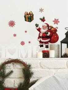 1pc,Multi-Style,Christmas Decoration Wall Sticker,Santa Claus/Car/Reindeer/Gift Box Pattern,PVC Self-Adhesive Removable Wall Sticker,Suitable For Bedroom,Living Room,Kitchen,Dining Room,Bathroom Background Wall,Toilet Sticker/Car Sticker - Multiple Styles - View 6