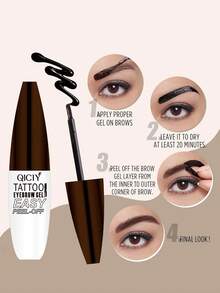 Waterproof Semi-Permanent Eyebrow Tint Gel - Eyebrow Tattoo Ink, Long-Lasting And Smudge-Proof, Suitable For All Light Beige Skin Tones. Peel-Off Eyebrow Gel, Matte Finish, Long-Lasting Waterproof, Semi-Permanent Dye, Fast-Acting, Easy To Apply And Color, Twist-Off Design For Easy Cleaning, Pocket-Sized For Travel Convenience, Suitable For Music Festivals, Parties, Easter And Holiday Gifts - Multicolor - View 5