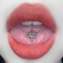 Little Dog Tongue Stud External Thread Hot Girl Tongue Piercing Replacement Stud Non-Fading Silver Color Piercing Jewelry Halloween Christmas Daily Wear - Multicolor - View 1