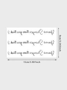 1 Sheet Inspirational Cursive Script Quote Temporary Tattoo Sticker, Motivational Handwriting Lettering Text Design, Waterproof Fake Tattoo For Forearm Wrist Arm Body Decor For Men Women - Black - View 5