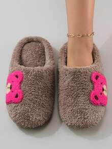 Cute Cartoon Embroidered Bear Plush Silent Soft Sole Women's Indoor Slippers Floor Socks - Coffee Brown - View 2