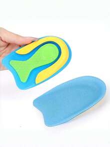 QKC 1 Pair Silicone Heel Pads, Strong Shock Absorption, Disperse Heel Pressure, Protect Heel, Reduce Shoe Friction, U-Shaped Heel Cup Support, Suitable For People Who Stand Or Walk For Long Periods - Blue - View 3