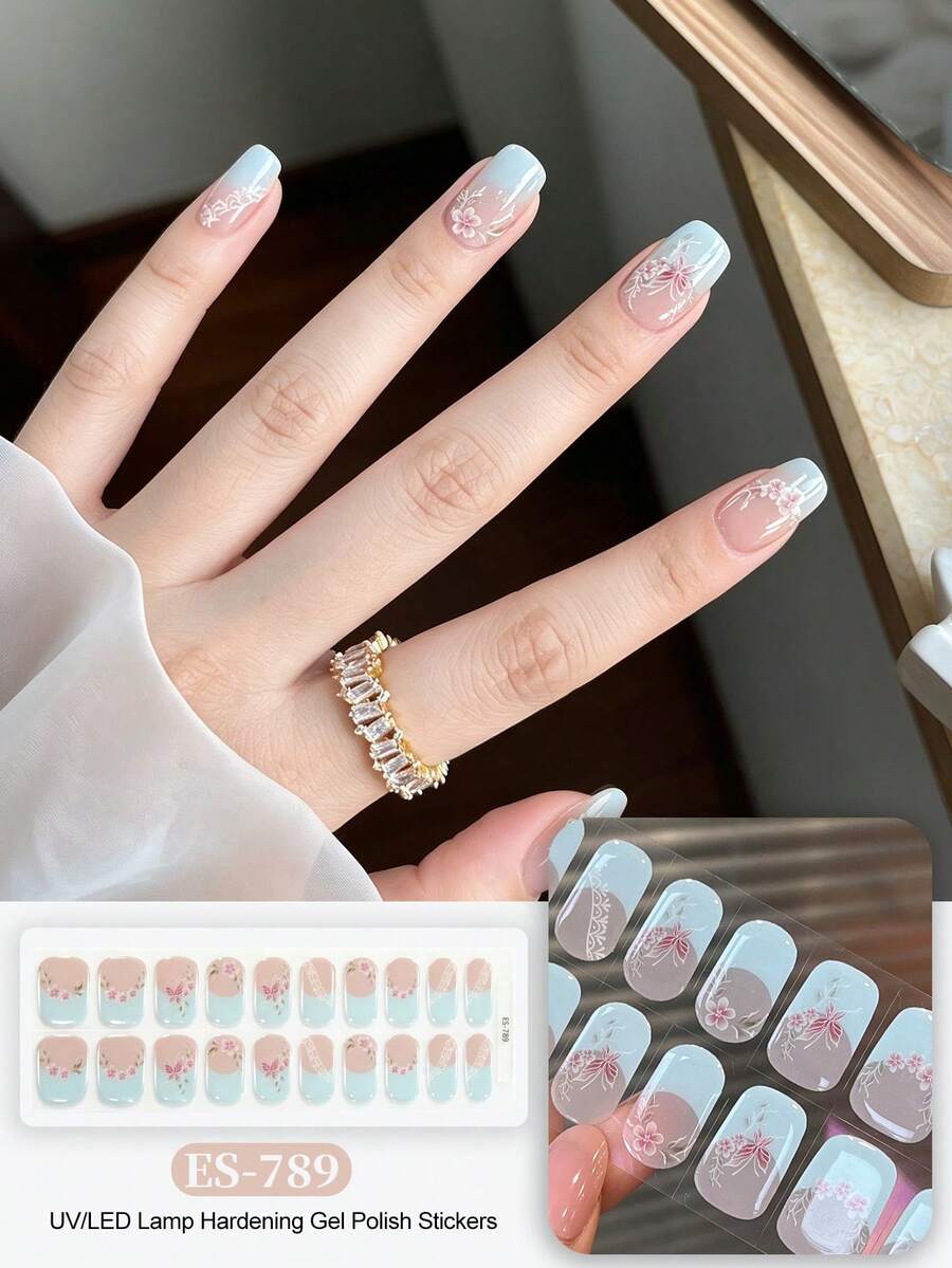 漸層色美甲貼紙 DIY 自黏式美甲藝術貼條 美甲裝飾，適用於居家、職場、戶外旅行、送禮、美甲沙龍 - 彩色 - 查看 1