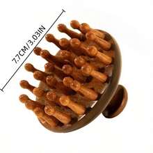 1pc/2pcs Multi-Function Wooden Therapy Massage Comb, Scalp Head Massager, Natural Sandalwood Round Tooth Gua Sha Body Massager - View 3