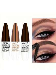 Waterproof Semi-Permanent Eyebrow Tint Gel - Eyebrow Tattoo Ink, Long-Lasting And Smudge-Proof, Suitable For All Light Beige Skin Tones. Peel-Off Eyebrow Gel, Matte Finish, Long-Lasting Waterproof, Semi-Permanent Dye, Fast-Acting, Easy To Apply And Color, Twist-Off Design For Easy Cleaning, Pocket-Sized For Travel Convenience, Suitable For Music Festivals, Parties, Easter And Holiday Gifts - Multicolor - View 3
