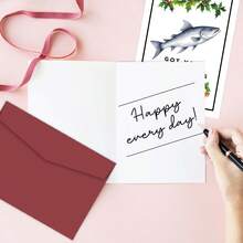 1pc Funny Pun Fish Theme Christmas Card With Envelope, Humorous Holiday Greeting Card, Suitable For Fish Lovers, Christmas Greeting Card, Christmas Gift For Friends And Family - A - View 5