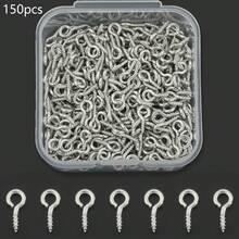 150/300pcs White K Multi-Size Screw Eye Pins, Mini Screw Eye Pins, Suitable For Christmas Tree And Home Decor, Cork Bottle Caps, Pendant Beads And Jewelry Making - Sheep Eye Nail - View 15