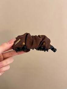 1pc Vintage Contrast Color Polka Dot Pleated Banana Clip Hair Clip For Women, Simple Fashion High Ponytail Vertical Hair Clip Hair Accessory - Multicolor - View 7
