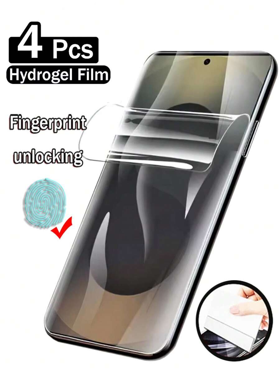 4 Buah Pelindung Layar Hydrogel Full Cover Kompatibel dengan Galaxy Perlindungan Penuh Pemasangan Mudah Definisi Tinggi Jernih, Bebas Gelembung, Tahan Gores dan Pecah Film Hydrogel Pelindung Layar Lembut (Bukan Kaca Tempered)