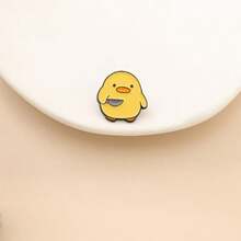 1 pieza Broche en forma de pato de goma lindo para niños, insignia de dibujos animados, decoración personalizada para mochila, creativo - Multicolor - Ver 3