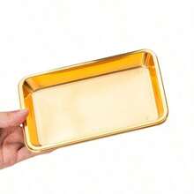1pc Gold Square Stainless Steel Mirror Metal Disinfection Tray, Suitable For Storing Tattoo Tools, Nail Art Tools Accessories, Or As Home Desktop Storage Tray - Gold - View 7