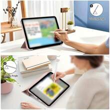適用於 iPad 11代 A16 的保護殼，智慧休眠/喚醒，三折平板保護套，全方位防摔防震，時尚極簡平板外殼，適用於 iPad Air 11、10代平板保護殼，適用於 Galaxy Tab S10 Lite 平板保護殼，適用於 Galaxy Tab A11 Plus 11吋三折平板保護套 - 粉色 - 查看 4