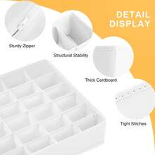 1/2 Pack Socks Drawer Organizer Divider White Underwear Storage Rack, 24 Grid Wardrobe Storage Rack And Storage Organizer Socks Rack, Can Be Used To Store Socks, Handkerchiefs, Ties, Belts, Etc. - White - View 4