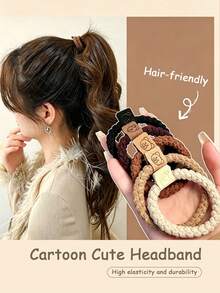10 High-Elastic Adorable Bear Designs, Simple And Versatile Women's Hair Ties, Perfect For Daily Wear And Mother's Day Gifts - Multicolor - View 4