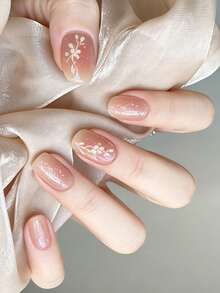 Nail Stickers Color Gradient DIY Self Adhesive DIY Art Decals Strips Manicure Decorations Suitable For Home, Workplace, Outdoor Travel, Gift Giving, Salon - Apricot - View 4