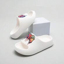 Game Console Print Kids Foam Slippers, EVA High Elastic Thick Sole Anti-Slip, Medium To Large Boys Home Bathroom Outdoor Casual Slides - White - View 3