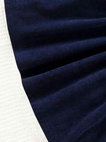 Girls' Autumn/Winter Fashion Ruffle Collar Long Sleeve Dress, Children's Princess Dress, Fashion Autumn/Winter Girls' Dress With Belt, Suitable For Daily Wear And Outdoor Activities - Navy Blue - View 10