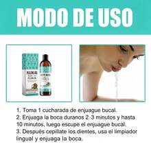 Oralhoe Enjuague bucal de coco y menta, blanqueamiento dental, aliento fresco, limpieza de olores bucales y cuidado de las encías - Líquido - Ver 4